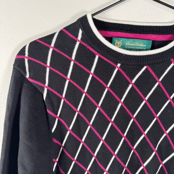 Brooks Brothers St. Andrews Links Golf Pullover Sweater Diamonds Men's Size M - Picture 2 of 5